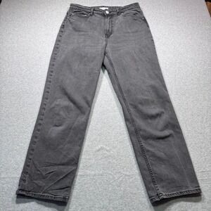 H&M Womens High Rise Straight Leg Jeans Faded Black Denim Size 10 US 40 EUR